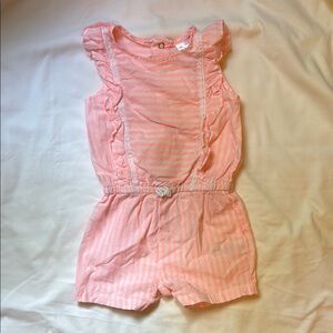 Carter's Pink Ruffled Romper with Elastic Waist